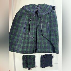 Pleasant Company Samantha’s plaid navy green over coat winter outfit Original